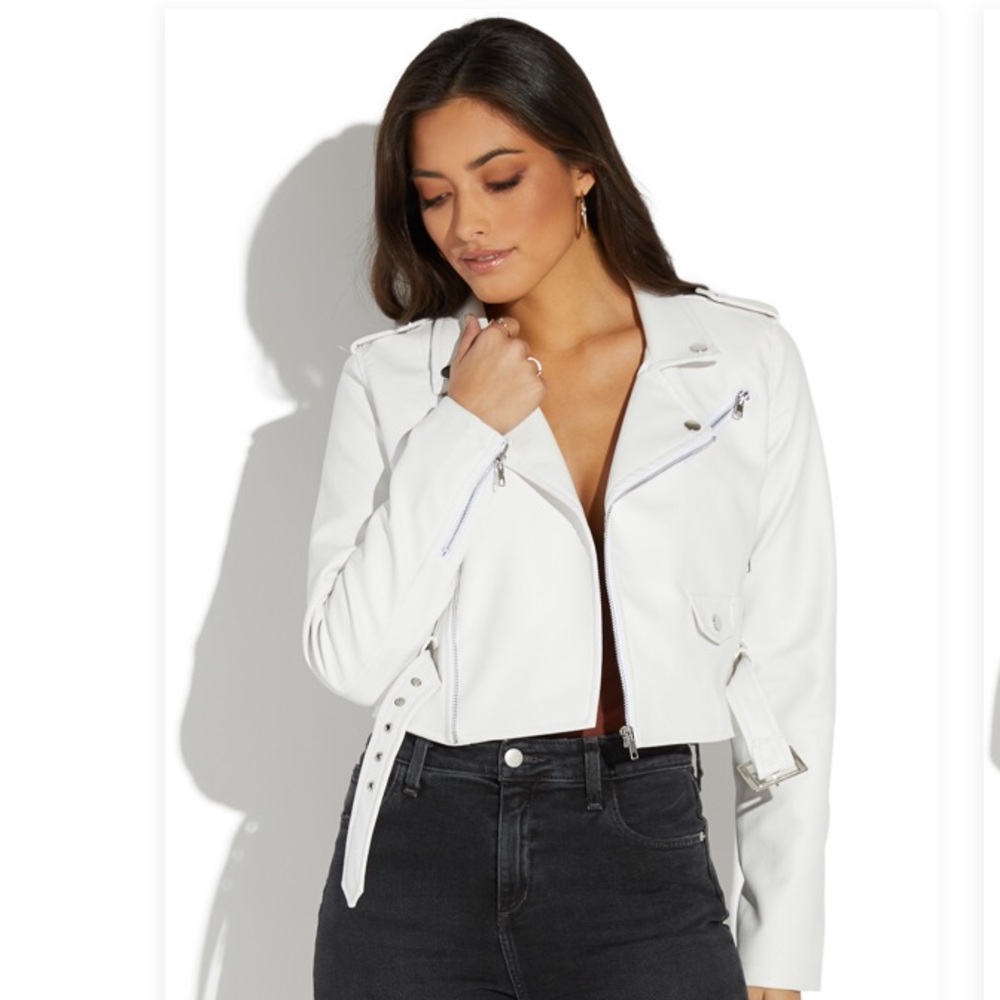 Crop Faux Leather Jacket